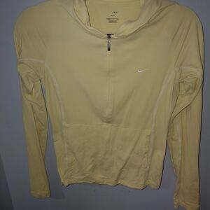Nike Women's Light Yellow Zip-Up Hoodie